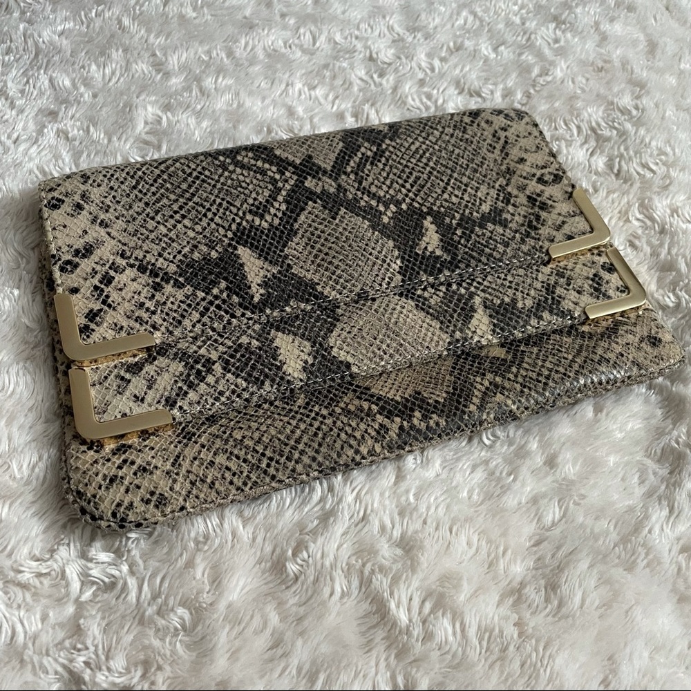 Large Michael Kors Snake Skin Print Clutch